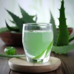 A glass of aloe vera juice